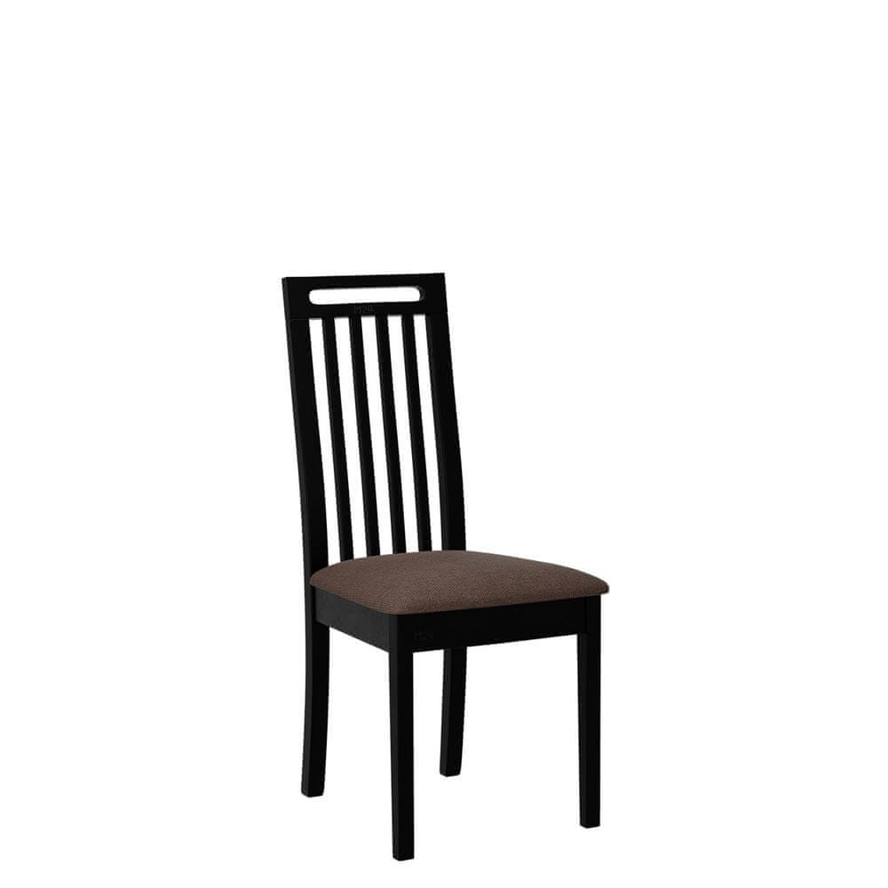 Veneti Jedálenská stolička s čalúneným sedákom ENELI 10 - čierna / hnedá 2